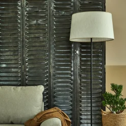 Abat-jour conique en tissu D45cm - blanc