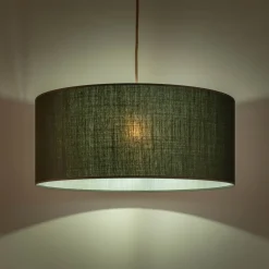 Abat-jour cylindrique en coton D60cm - vert cèdre