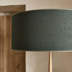 Abat-jour cylindrique en coton D60cm - vert cèdre