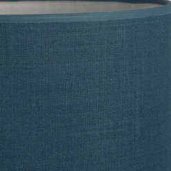 Abat-jour cylindrique en coton D40cm - bleu figuerolles