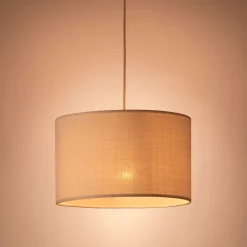 Abat-jour cylindrique en coton D60cm - beige roucas