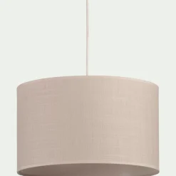 Abat-jour cylindrique en coton D60cm - beige roucas