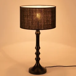 Abat-jour cylindrique en jute D32cm - noir