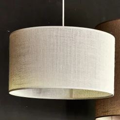 Abat-jour cylindrique en jute D35cm - blanc