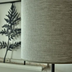 Abat-jour cylindrique en lin D32cm - gris clair