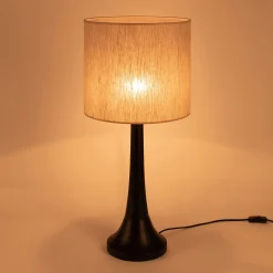 Abat-jour cylindrique en lin D32cm - gris clair