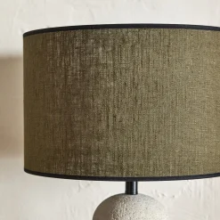 Abat-jour cylindrique en lin D32cm - vert