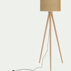 Abat-jour cylindrique en papier tressé D50cm - naturel