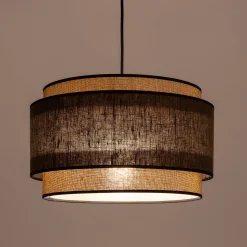 Abat-jour cylindrique en tissu D38cm - vert