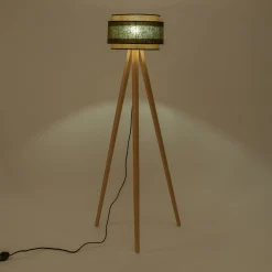 Abat-jour cylindrique en tissu D38cm - vert