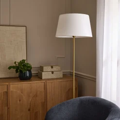 Abat-jour tambour en coton D45cm - blanc capelan