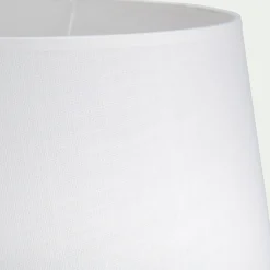 Abat-jour tambour en coton D45cm - blanc capelan