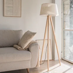 Abat-jour tambour en jute D45cm - blanc écru