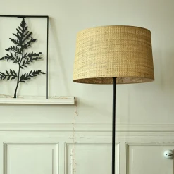 Abat-jour tambour en raphia D45cm - naturel