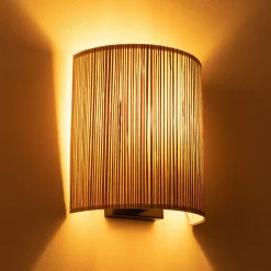 Applique électrifiée en acier et algues H26cm - naturel