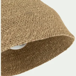 Applique murale électrifiée en métal et jonc de mer H72cm - doré