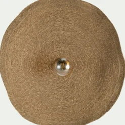 Applique murale électrifiée en jonc de mer D61cm - naturel