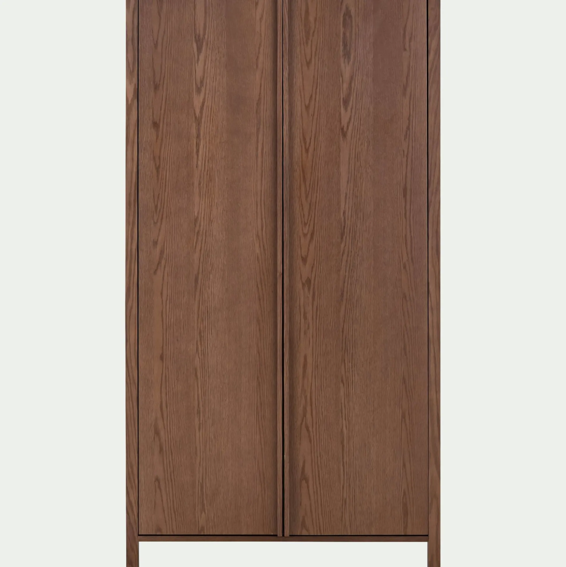 Armoire 2 portes battantes en chêne massif H192cm - bois foncé