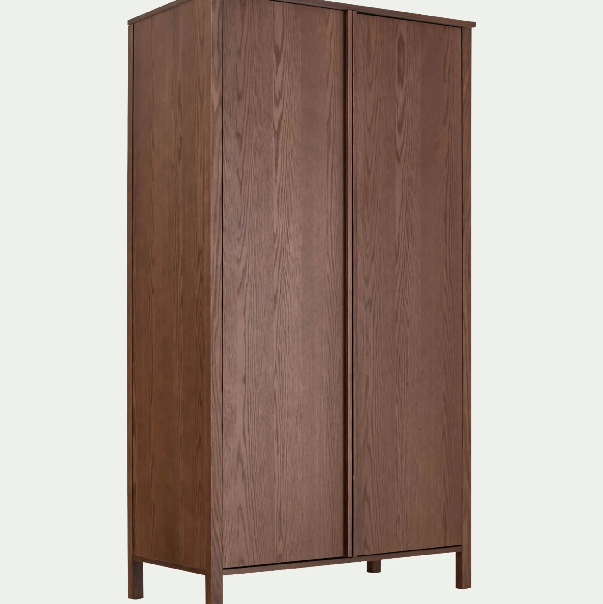 Armoire 2 portes battantes en chêne massif H192cm - bois foncé
