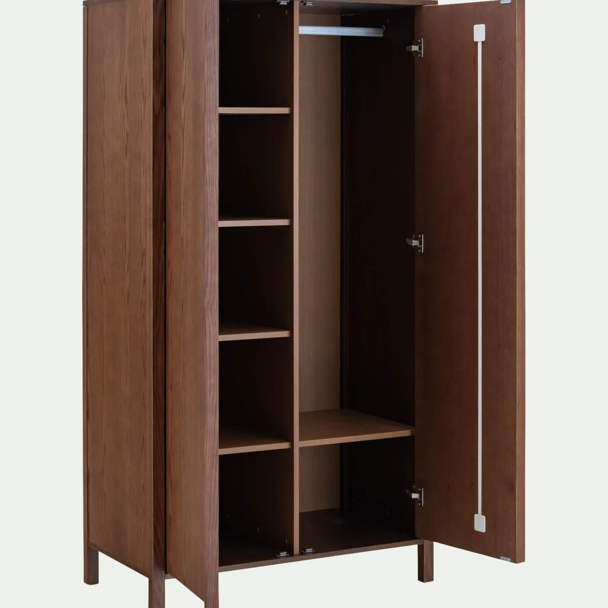 Armoire 2 portes battantes en chêne massif H192cm - bois foncé