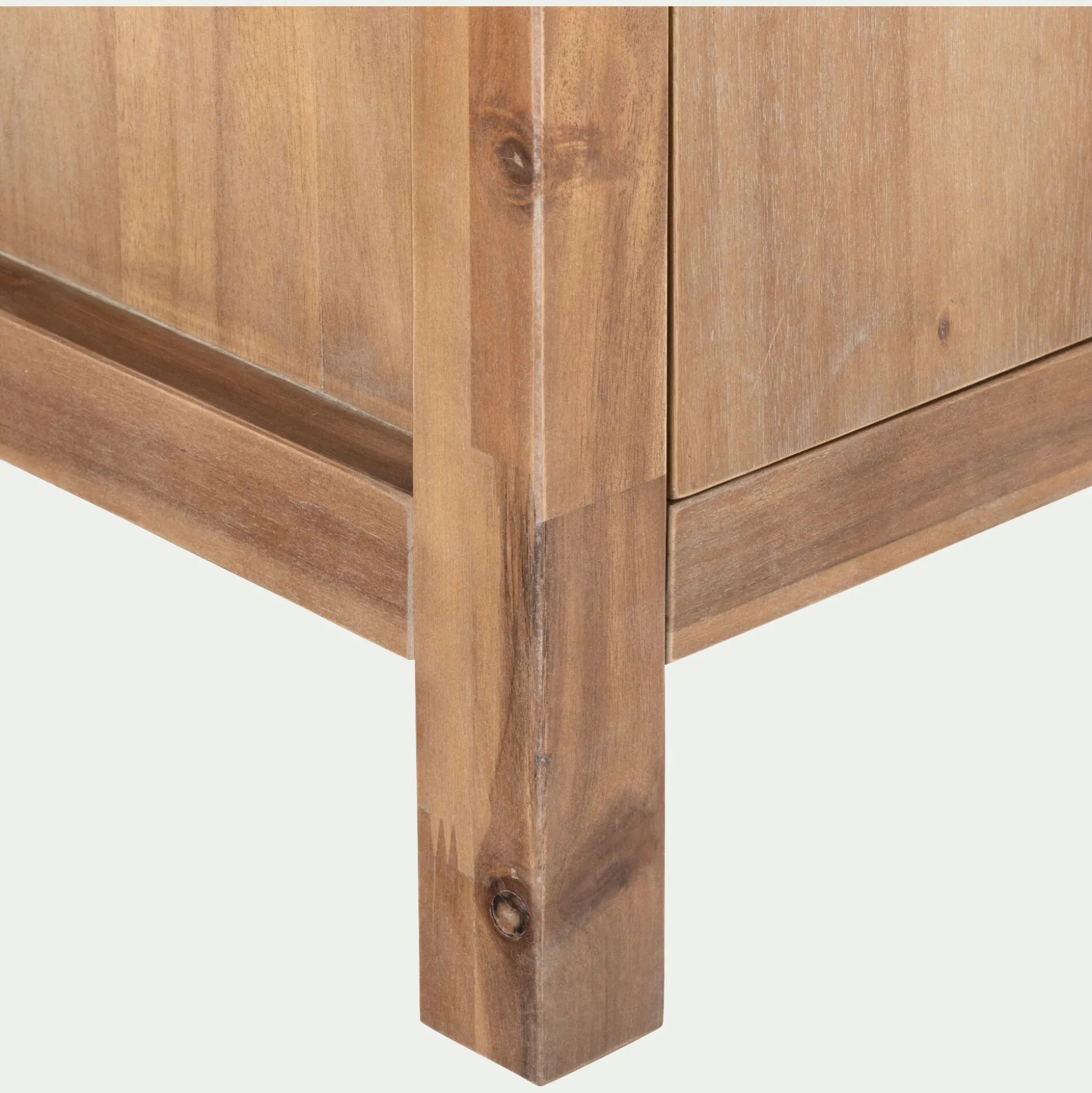 Armoire 4 portes et 2 tiroirs en acacia massif l190xh220cm - bois clair