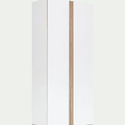 Armoire de dressing 2 portes battantes en bois effet chêne H235xL100cm - blanc