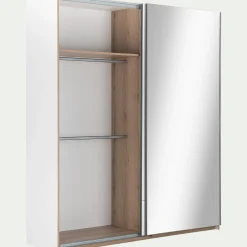 Armoire dressing avec 2 portes coulissantes en bois effet chêne H235cm - blanc