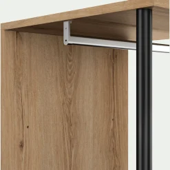 Armoire ouverte avec miroir H210cm - bois clair