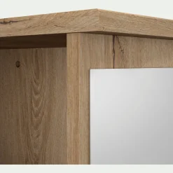 Armoire ouverte avec miroir H210cm - bois clair