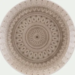 Assiette à dessert à motifs en grès D20,7cm - beige alpilles