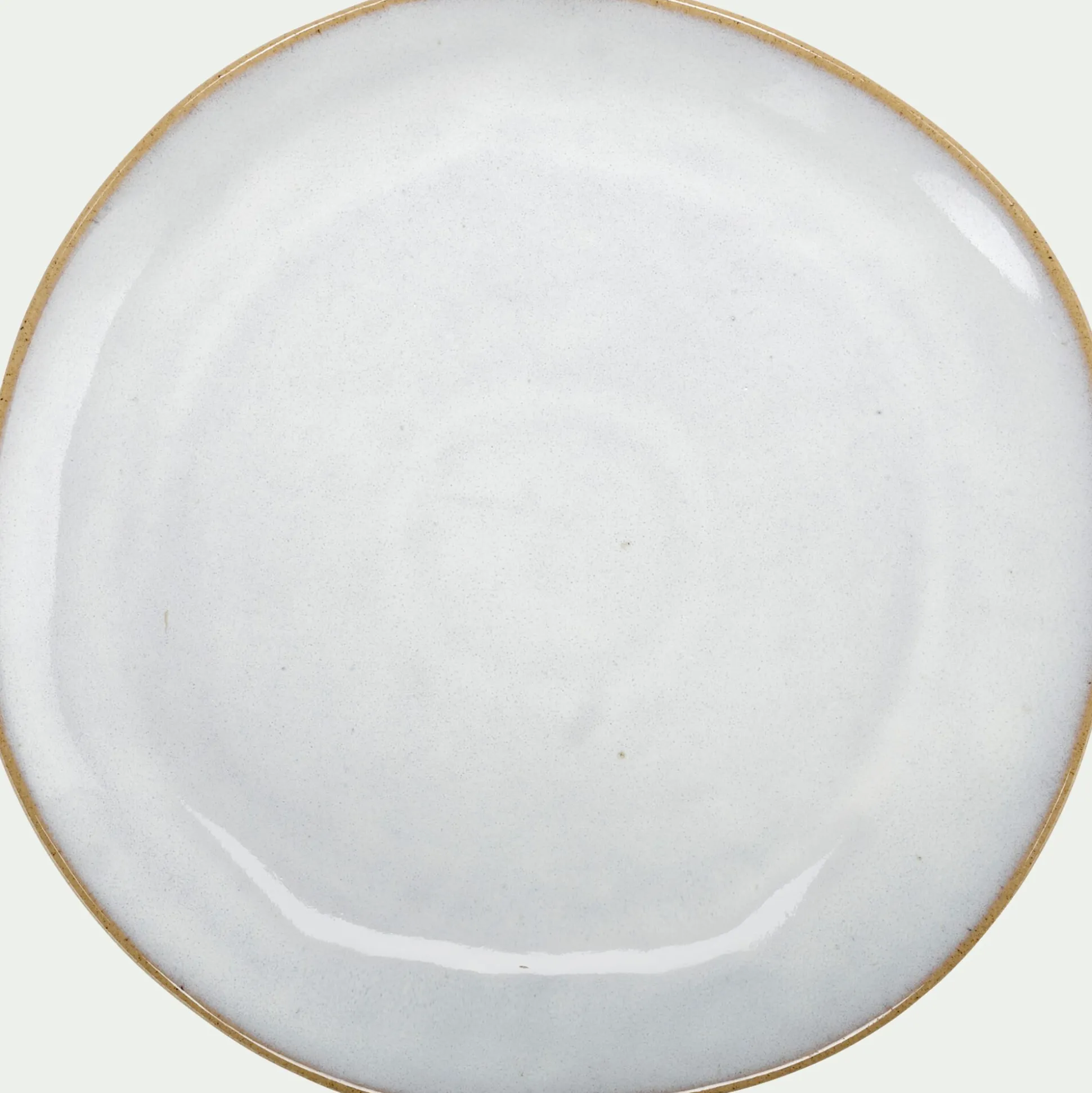 Assiette à dessert bicolore en grès recyclé D21,7cm - blanc