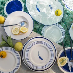 Assiette à dessert en faïence avec motif D22cm - blanc