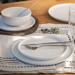 Assiette à dessert en faïence D22,3cm - blanc ventoux