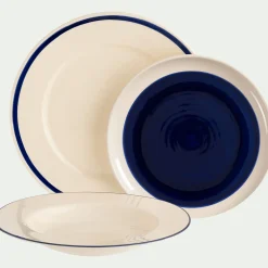 Assiette à dessert en faïence D20,5cm - bleu