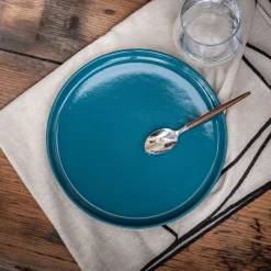 Assiette à dessert en faïence D22,3cm - bleu figuerolles