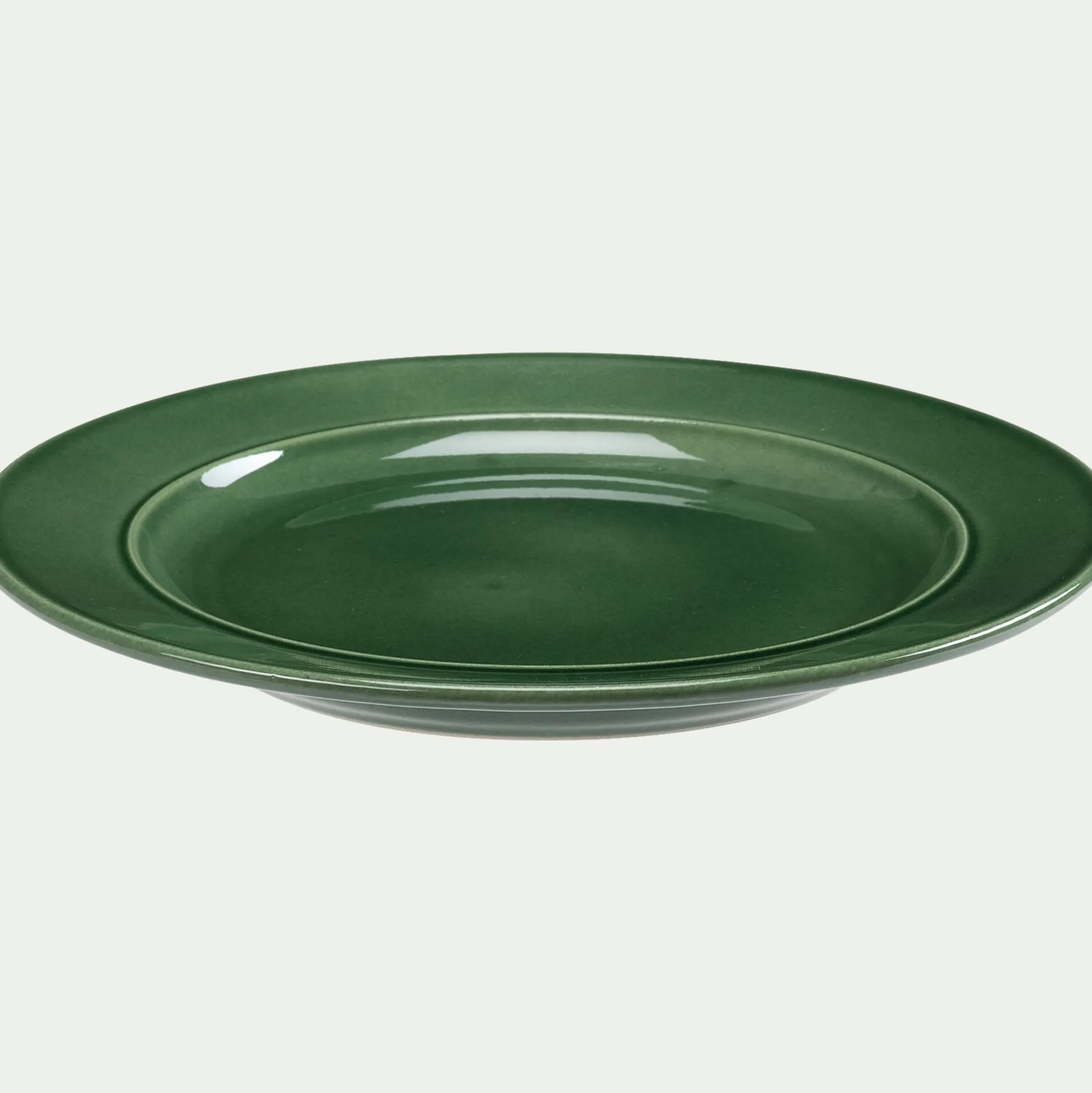 Assiette à dessert en grès D24cm - vert avocado