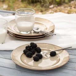 Assiette à dessert en grès D22cm - beige alpilles