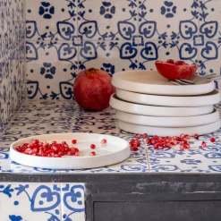 Assiette à dessert en grès D21,5cm - blanc