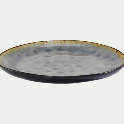Assiette à dessert en grès émail réactif D20cm - gris