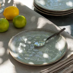 Assiette à dessert en grès D20cm - vert