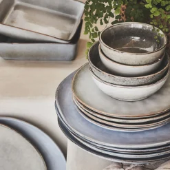 Assiette à dessert en grès D20cm - vert