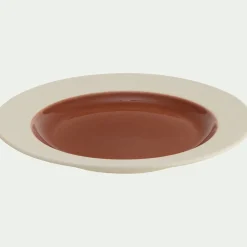Assiette à dessert en grès D20cm - terracotta