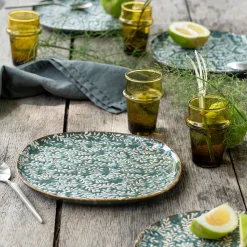 Assiette à dessert en grès D20cm - bleu autan