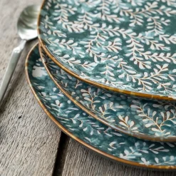 Assiette à dessert en grès D20cm - bleu autan