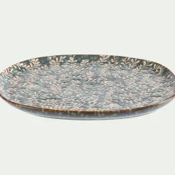 Assiette à dessert en grès D20cm - bleu autan