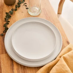 Assiette à dessert en grès D21cm - blanc