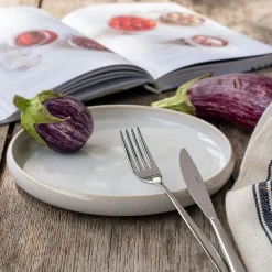 Assiette à dessert en grès D21cm - blanc