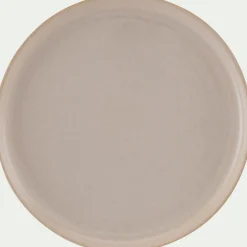 Assiette à dessert en grès D21,8cm - brun laquier