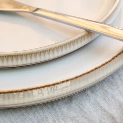 Assiette à dessert en grès D21,3cm - beige