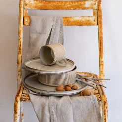 Assiette à dessert en grès D21,3cm - beige